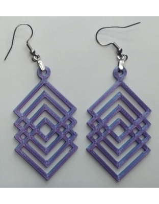 Boucles d'Oreilles - "Treillis Géométrique" - Style Moderne &amp; Minimaliste