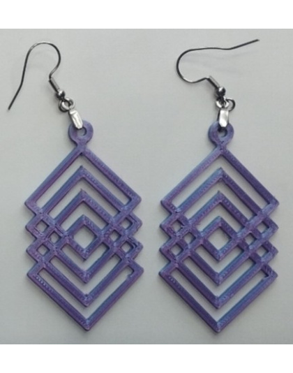 Boucles d'Oreilles - "Treillis Géométrique" - Style Moderne &amp; Minimaliste