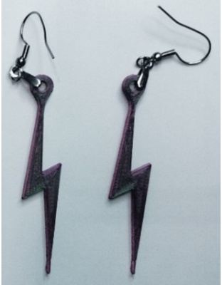 Boucles d'Oreilles "Éclair" - Style Rock &amp; Futuriste