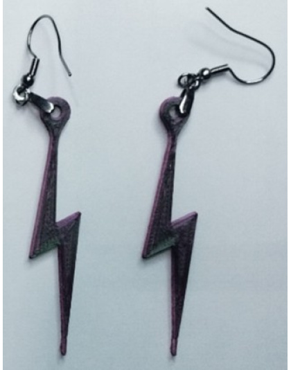 Boucles d'Oreilles "Éclair" - Style Rock &amp; Futuriste