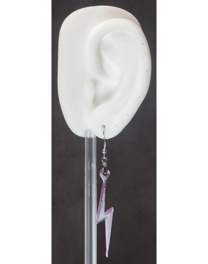 Boucles d'Oreilles "Éclair" - Style Rock &amp; Futuriste
