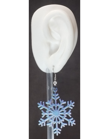 Boucles d'Oreilles "Cristal Polaire" - Style Hivernal &amp; Géométrique