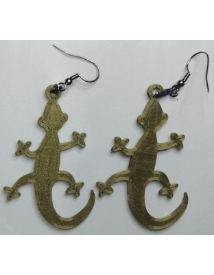 Boucles d'Oreilles "Lézard Doré" - Style Animalier &amp; Original