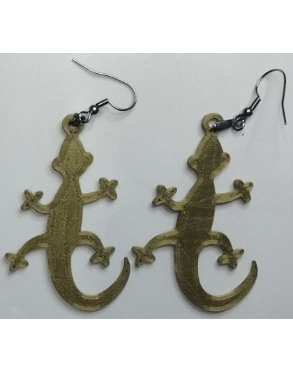 Boucles d'Oreilles "Lézard Doré" - Style Animalier &amp; Original