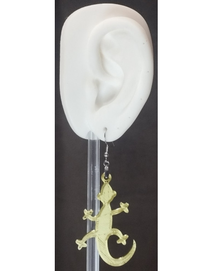 Boucles d'Oreilles "Lézard Doré" - Style Animalier &amp; Original