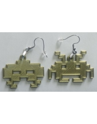 Boucles d'Oreilles "Space Invaders" - Style Geek &amp; Rétro