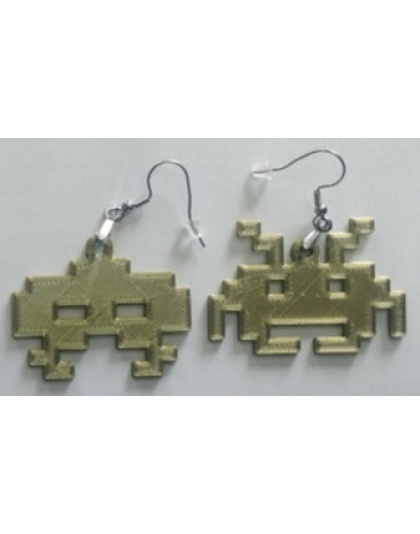 Boucles d'Oreilles "Space Invaders" - Style Geek &amp; Rétro