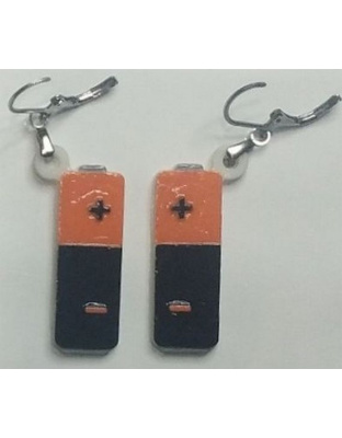 Boucles d'Oreilles "Piles Duracell" - Style Geek &amp; Décalé