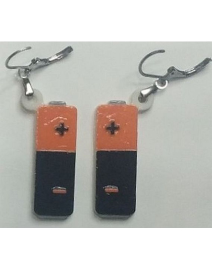 Boucles d'Oreilles "Piles Duracell" - Style Geek &amp; Décalé