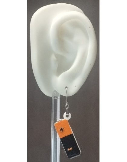 Boucles d'Oreilles "Piles Duracell" - Style Geek &amp; Décalé